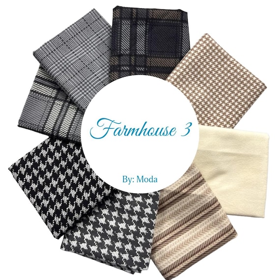 Farmhouse Flannel III - 8 Fat Quarter Bundle by Primitive Gatherings for Moda Fabric