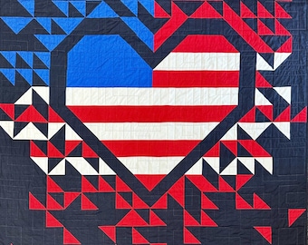 Exploding Heart Flag Quilt Kit