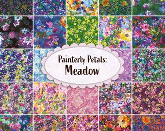 Painterly Petals Harvest by Studio RK for Robert Kaufman - Fat Quarter  Bundle