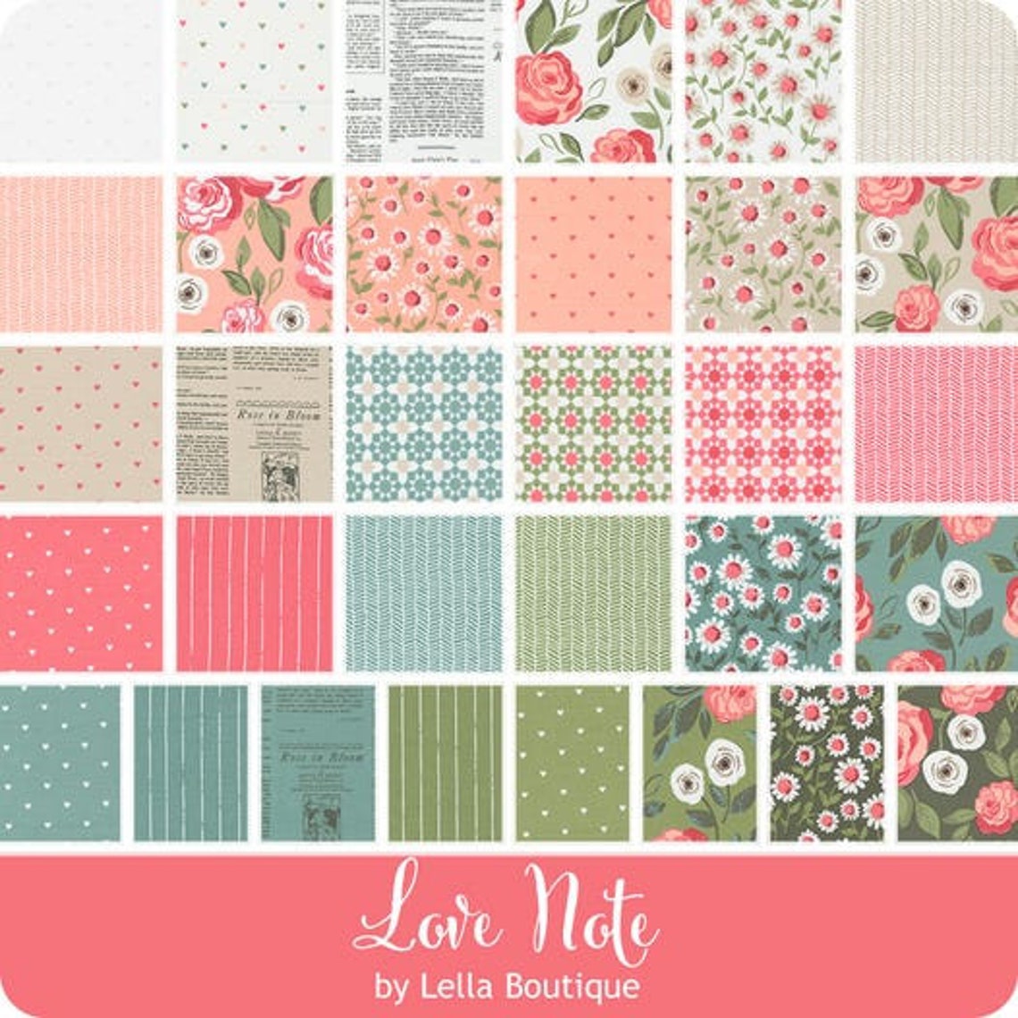 32 Fat Quarter Bundle Love Note by Lella Boutique for Moda Etsy