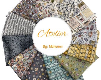 Atelier - 12 Fat Quarter Bundle by Makower UK for Andover Fabrics