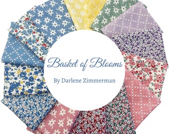 15 Fat Quarter Bundle - Basket of Blooms by Darlene Zimmerman - Robert Kaufman Fabrics