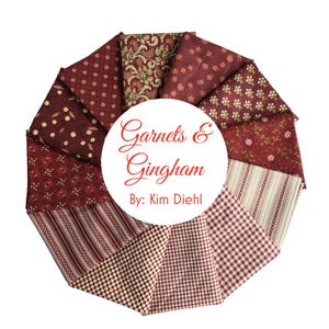 Garnets & Gingham - 12 Fat Quarter Bundle by Kim Diehl for Henry Glass Fabrics