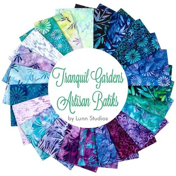 Tranquil Gardens Batiks - 24 Piece Fat Quarter Bundle - Robert Kaufman