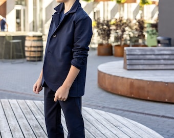 Navy blue 2-piece suit, Boy formal Suit, Boys wedding suits, First Communion suit, Girl  formal suit,  School suit, School uniform,