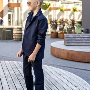 Navy blue 2-piece suit, Boy formal Suit, Boys wedding suits, First Communion suit, Girl  formal suit,  School suit, School uniform,