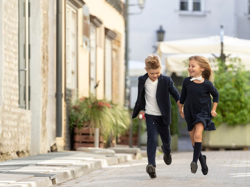 Back to school dress	uniform outfit	School uniforms	girls uniforms	School dress uniform	Blue school uniform	Blue girl dress	first day of school	Girl dress	2nd grade	girl back to school	first grade	save your time