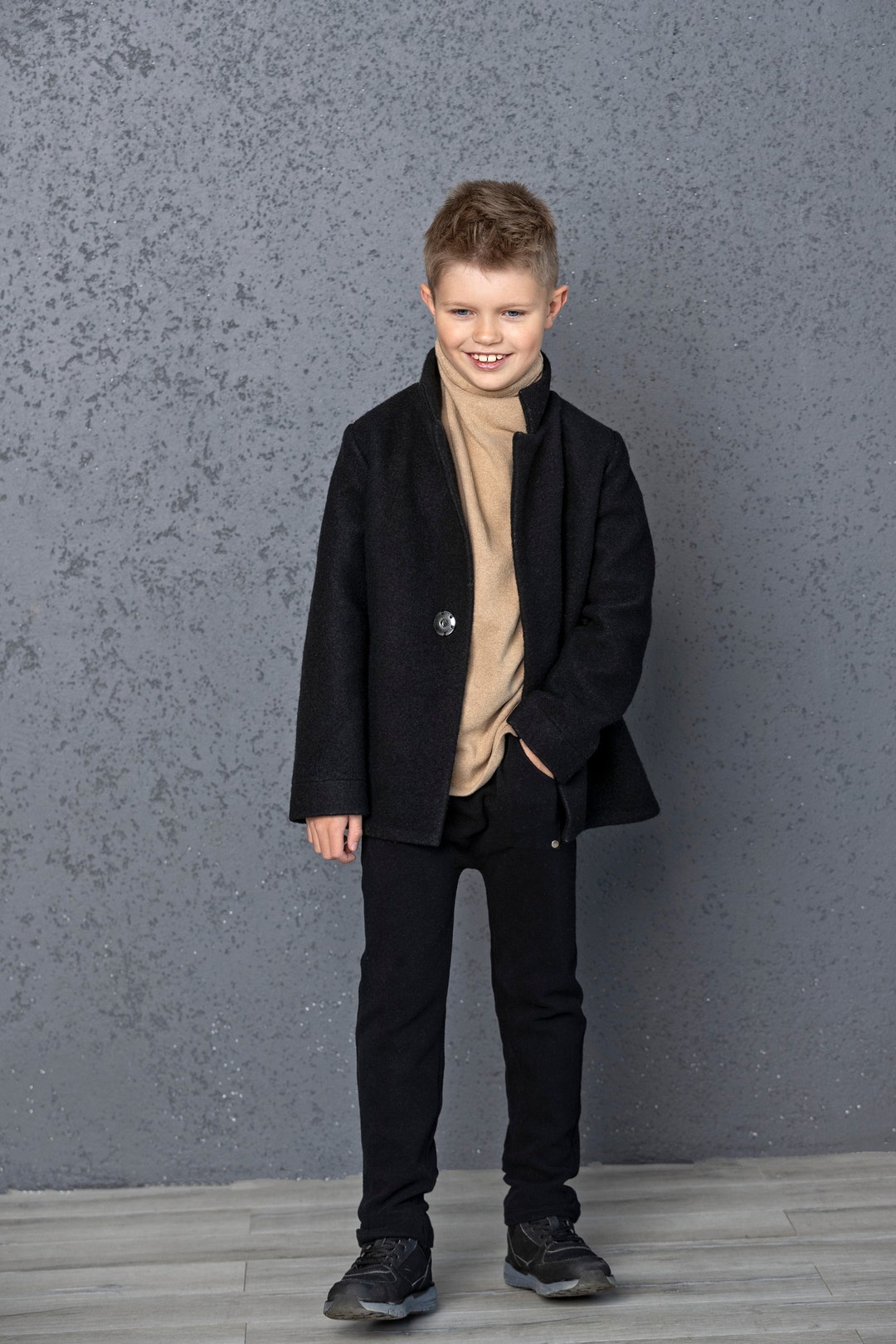 Boys black deals overcoat