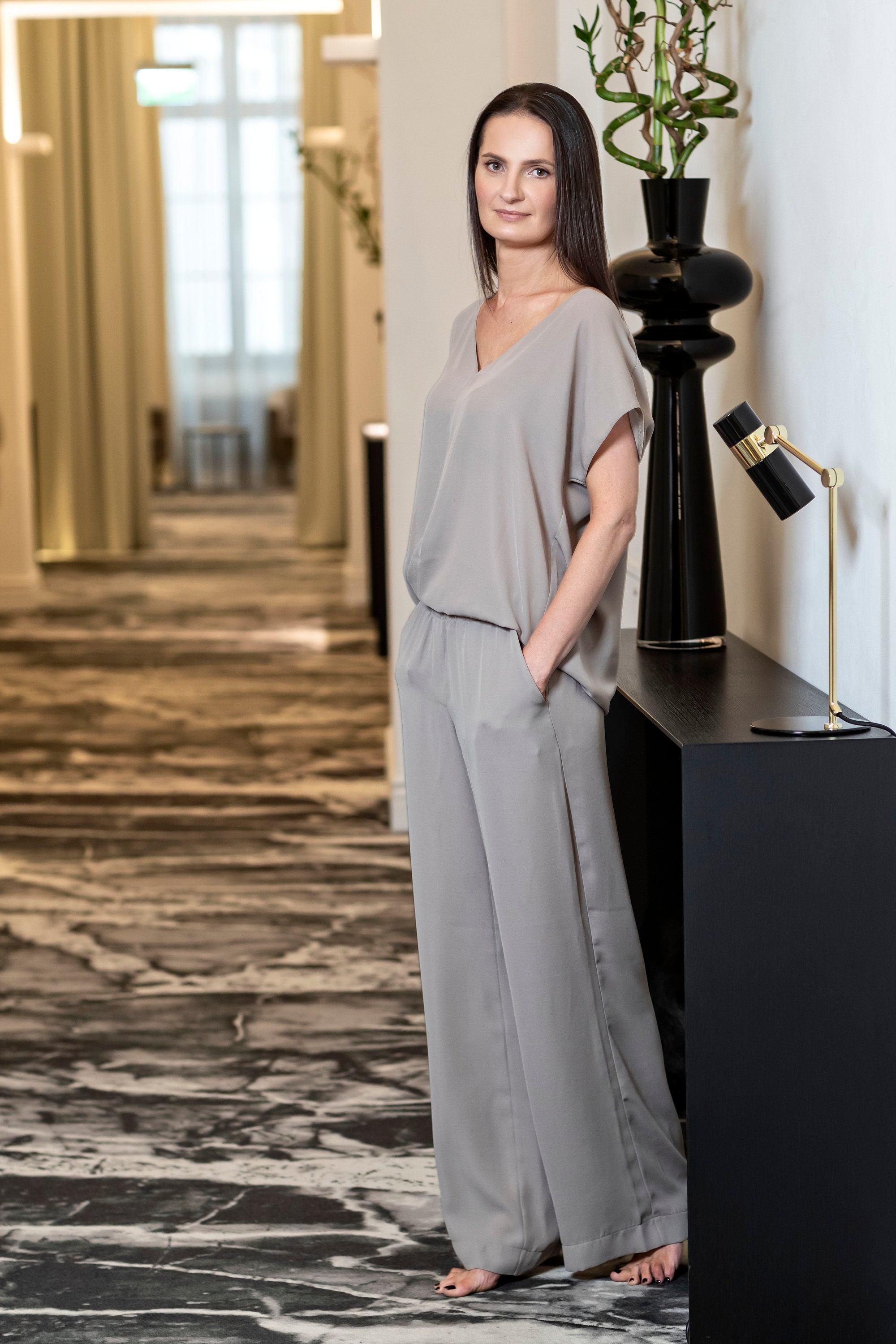 Loungewear for women Loungewear set Blouse and pants set V | Etsy