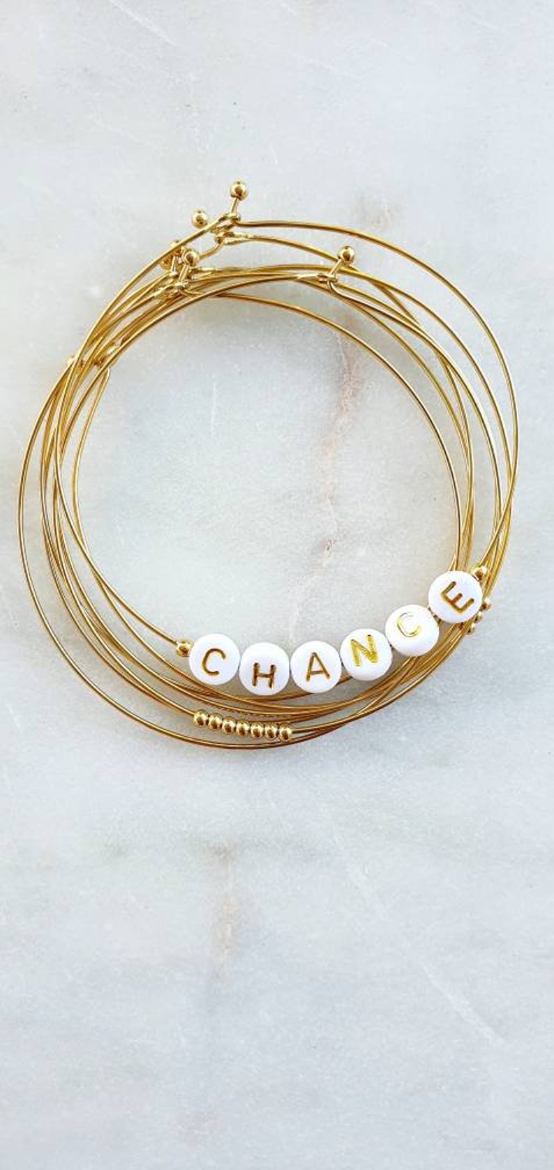 Semainier or, ensemble de 7 bracelets couleur doré, jonc, bracelet femme, bangle, bracelet acier inoxydable, bracelets fins pour st valentin image 2