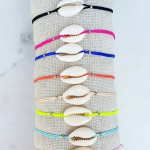 Shell Bracelet with Adjustable Sliding Link - Choice of Colors
