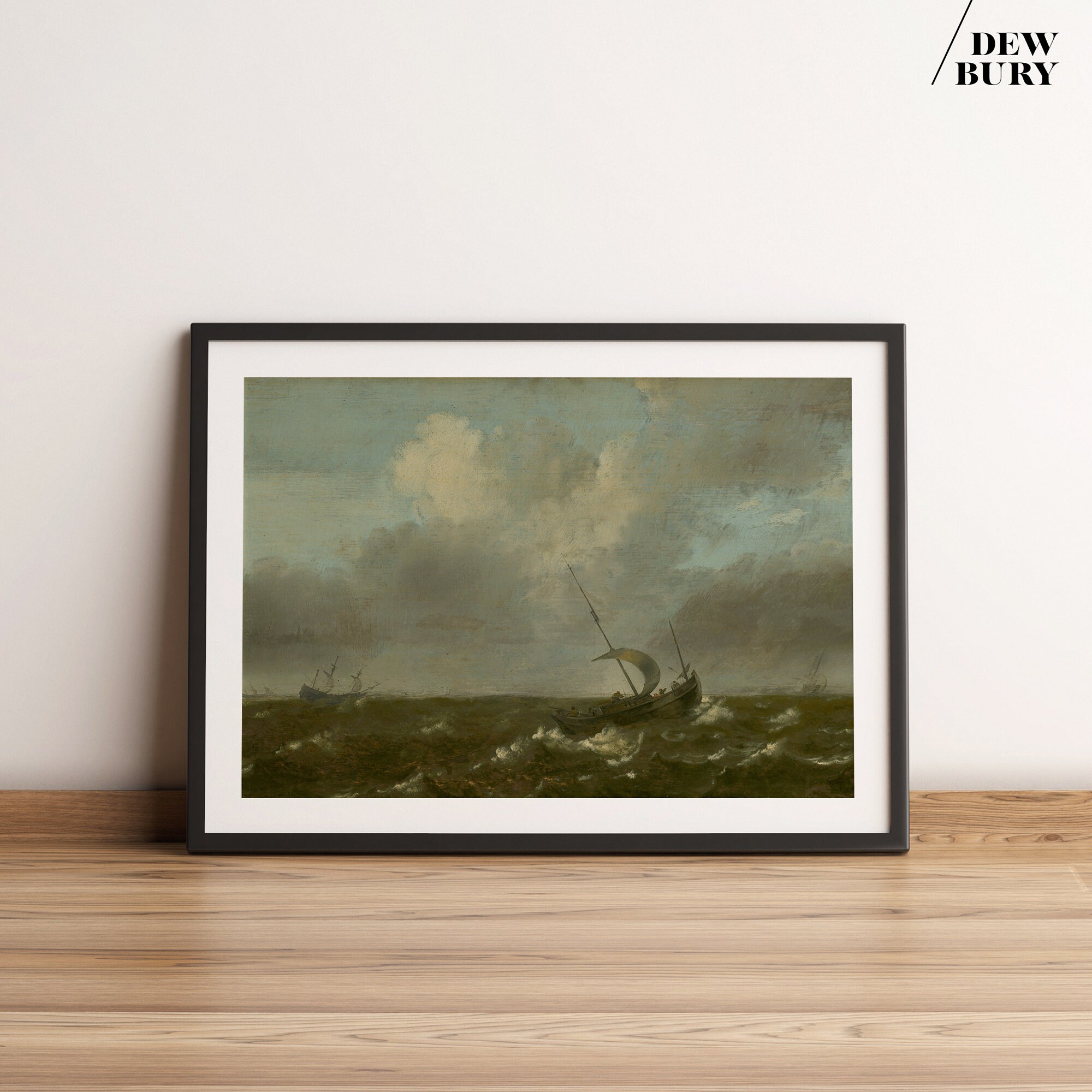 Stormy Sea Nautical Painting Open Sea Wall Decor Sailing Etsy