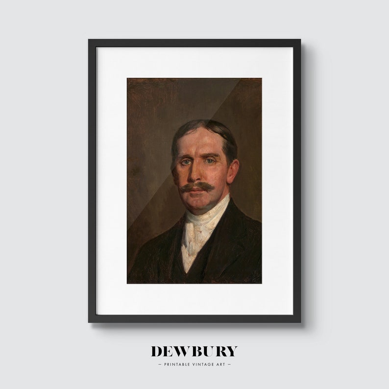 Antique Portrait Painting Vintage Printable Art Aristocrat Wall Decor #2105 Rustic Gentleman Portrait