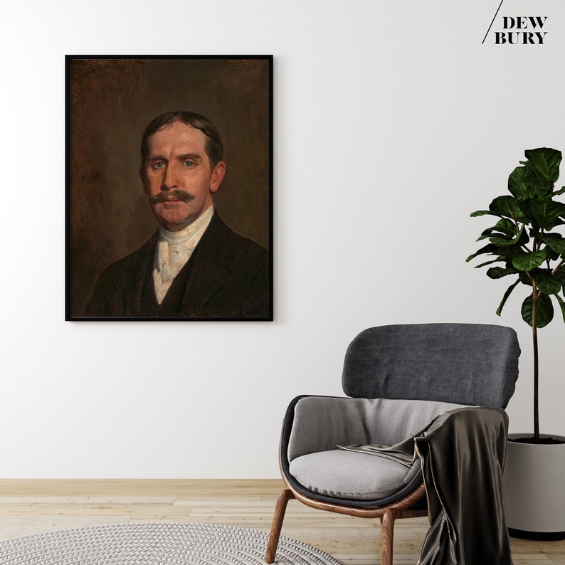 Antique Portrait Painting Vintage Printable Art Aristocrat Wall Decor #2105 Rustic Gentleman Portrait