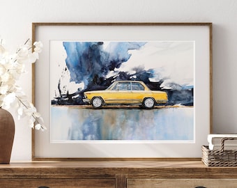 Car Posters Vintage BMW 2002 Tii Old Cars, Garage Decor, Automobile Race, Perfect Car Wall Art Gift