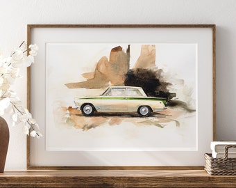 Car Posters Vintage Lotus Cortina Mk-1 Old Car, Garage Decor, Automobile Race, Perfect Car Wall Art Gift