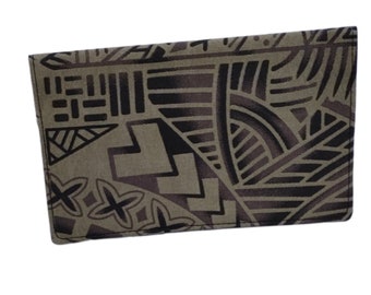 Brown and black Polynesian checkbook holder