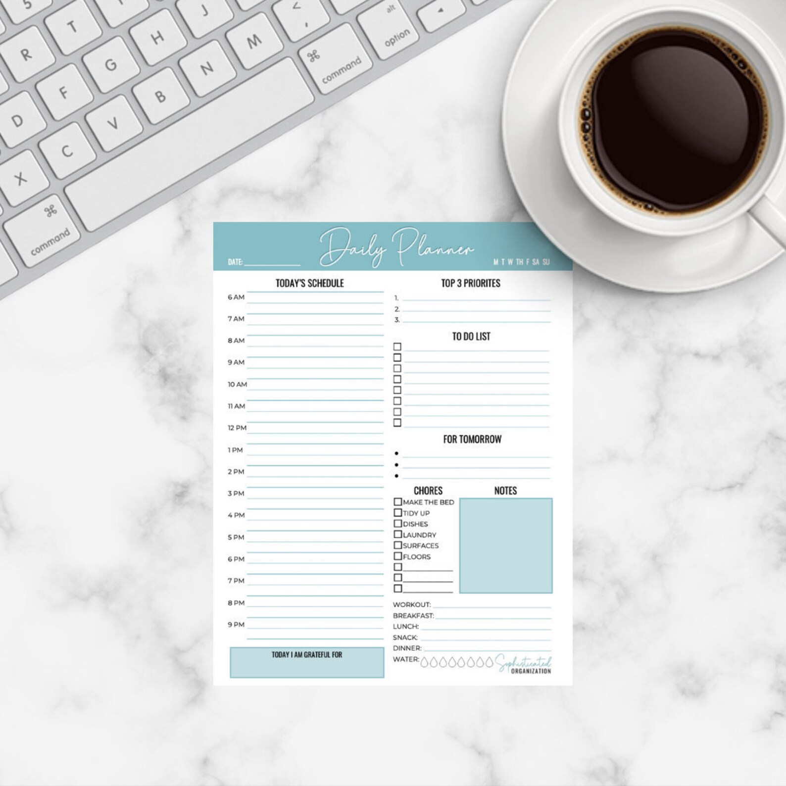 Organized Daily Planner Pad Tear Off Pad 50 Undated Sheets Etsy