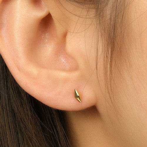 Tiny Simple Rhombus Stud Earrings Small Stud Earrings Etsy