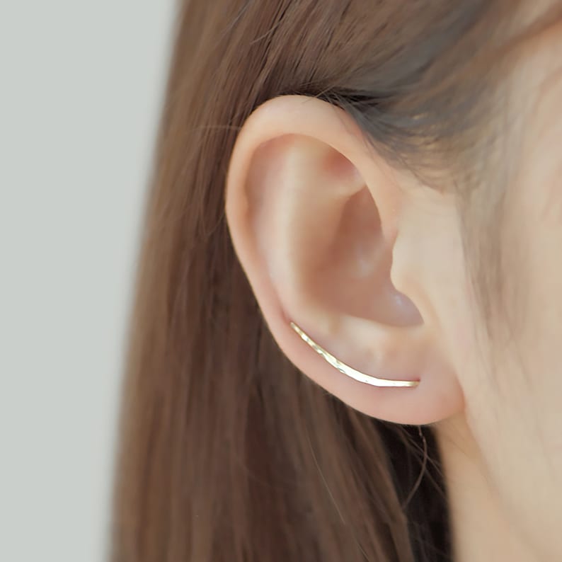 Ear Climber Earring Ear Crawler Ear Cuff Ear Pin Hammered Etsy