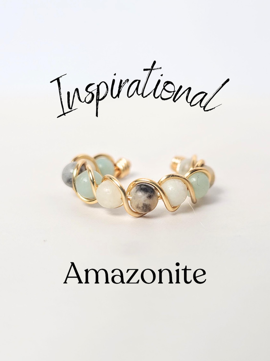 Fidget Ring - Gemstone Ring - Adjustable Ring - Amazonite Stone ...
