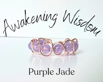 Adjustable Fidget Rings - Purple Jade Ring - Ethereal Ring Women - Friend Gifts Birthday - Wire Wrapped Rings With Gems - Stimming Ring