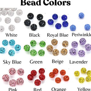 May include: A variety of sparkling accent beads in multiple colors, including white, black, royal blue, periwinkle, sky blue, green, beige, lavender, pink, red, orange, and yellow. Text reads "Current Accent Bead Colors."