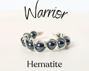 Gemstone Fidget Ring – Student Gift Basket - Handmade Wire Wrapped Jewelry - Spinner Rings for Women - Strength Jewelry - Boho Ring Mens