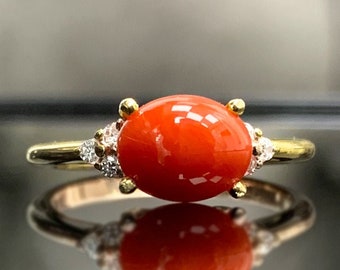 Details about GENUINE NATURAL PINK CORAL DIAMOND SADDLE RING SET IN SOLID 14K YELLOW GOLD Details about GENUINE NATURAL PINK CORAL DIAMOND SADDLE RING SET IN SOLID 14K YELLOW GOLD