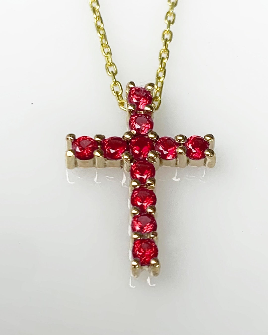 Amazon.com: Large Ruby Necklace Sterling Silver 6 CT Square