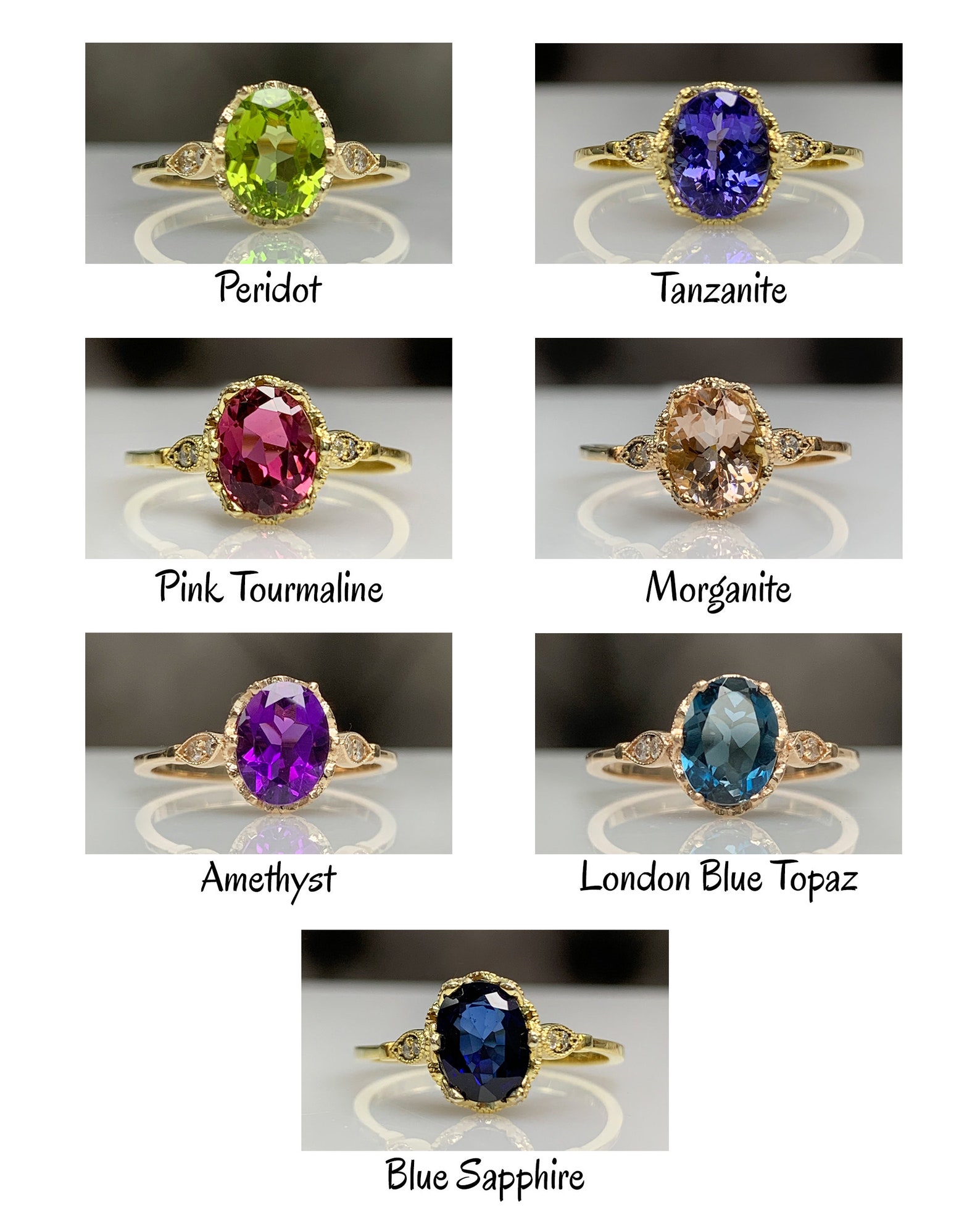 Art Deco Peridot Ring W/ Diamond Dainty Engagement Ring - Etsy