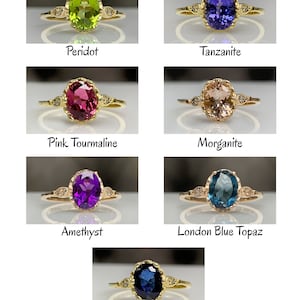 Art Deco Peridot Ring W/ Diamond Dainty Engagement Ring - Etsy
