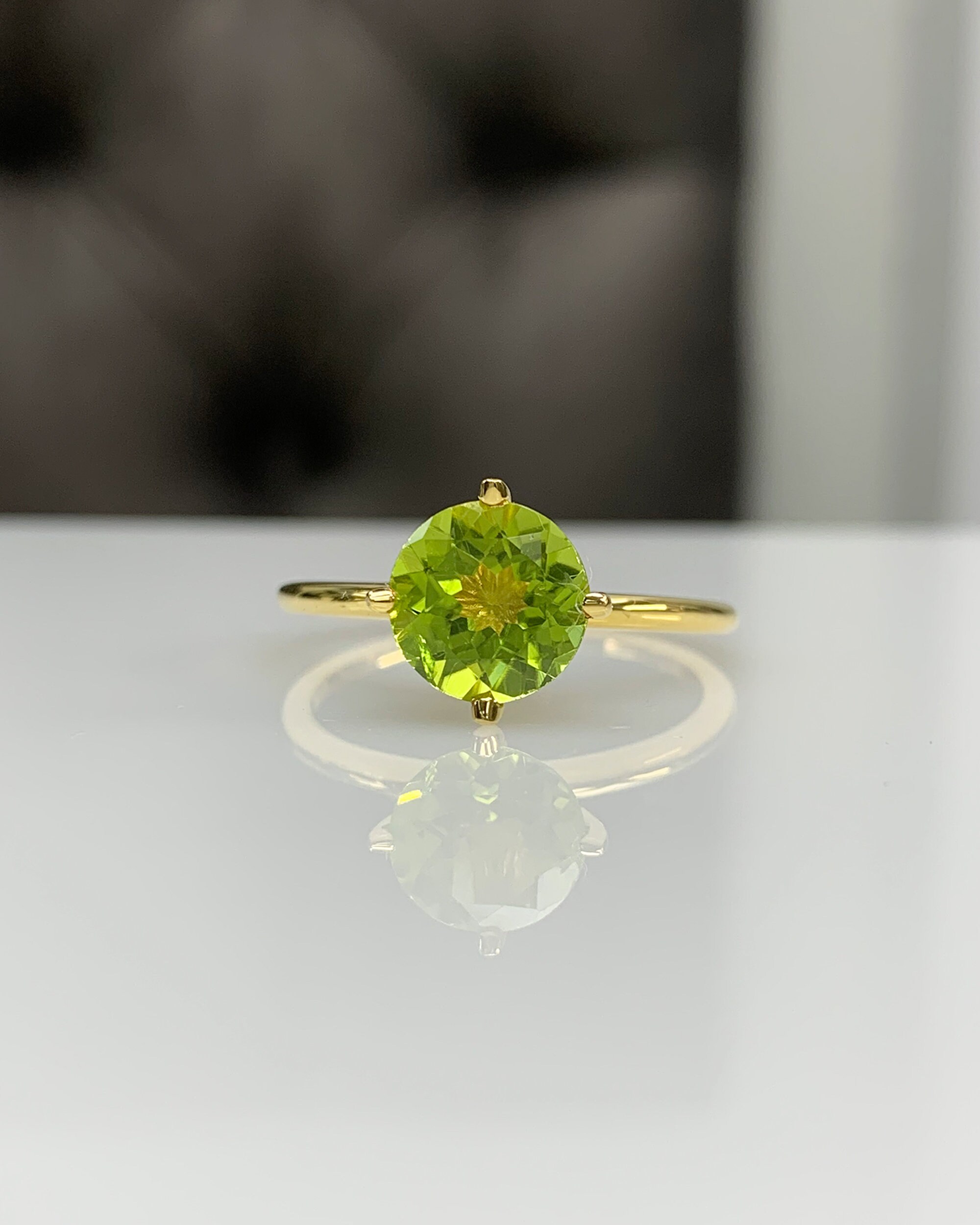 ペリドット 3.3ct ダイヤモンド プラチナ リング(指輪)【品質保証書