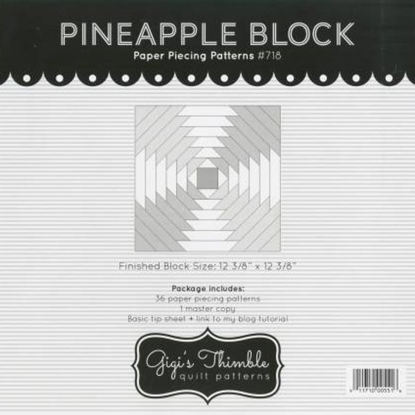 Pineapple Block Paper Piecing Papers by Gigis Thimble