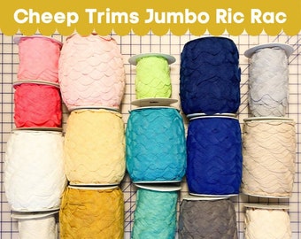 Jumbo RIC RAC is Blue Green RIC Rac Jumbo Trim 1.5 Ricrac Cotton 1yd MYNAMI