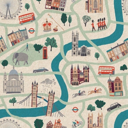Lona natural sin blanquear London Town de Cotton and Steel