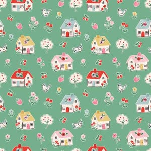 Happy Home Green by Poppie Cotton Home Sweet Home Line