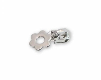 Nickel Flower Zipper Pulls by Sallie Tomato