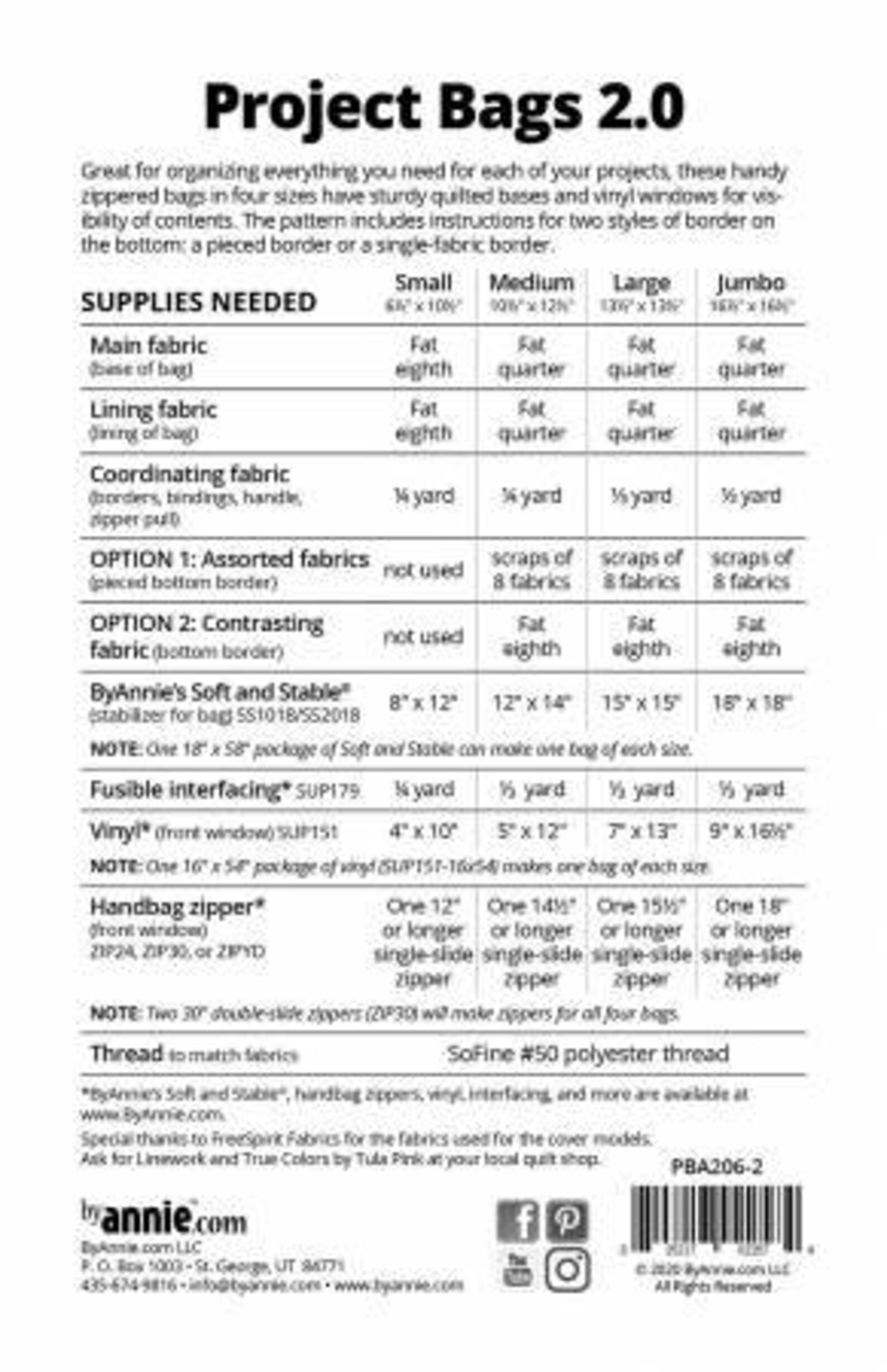 Project Bags 2.0 Pattern by Annie physical Copy Etsy