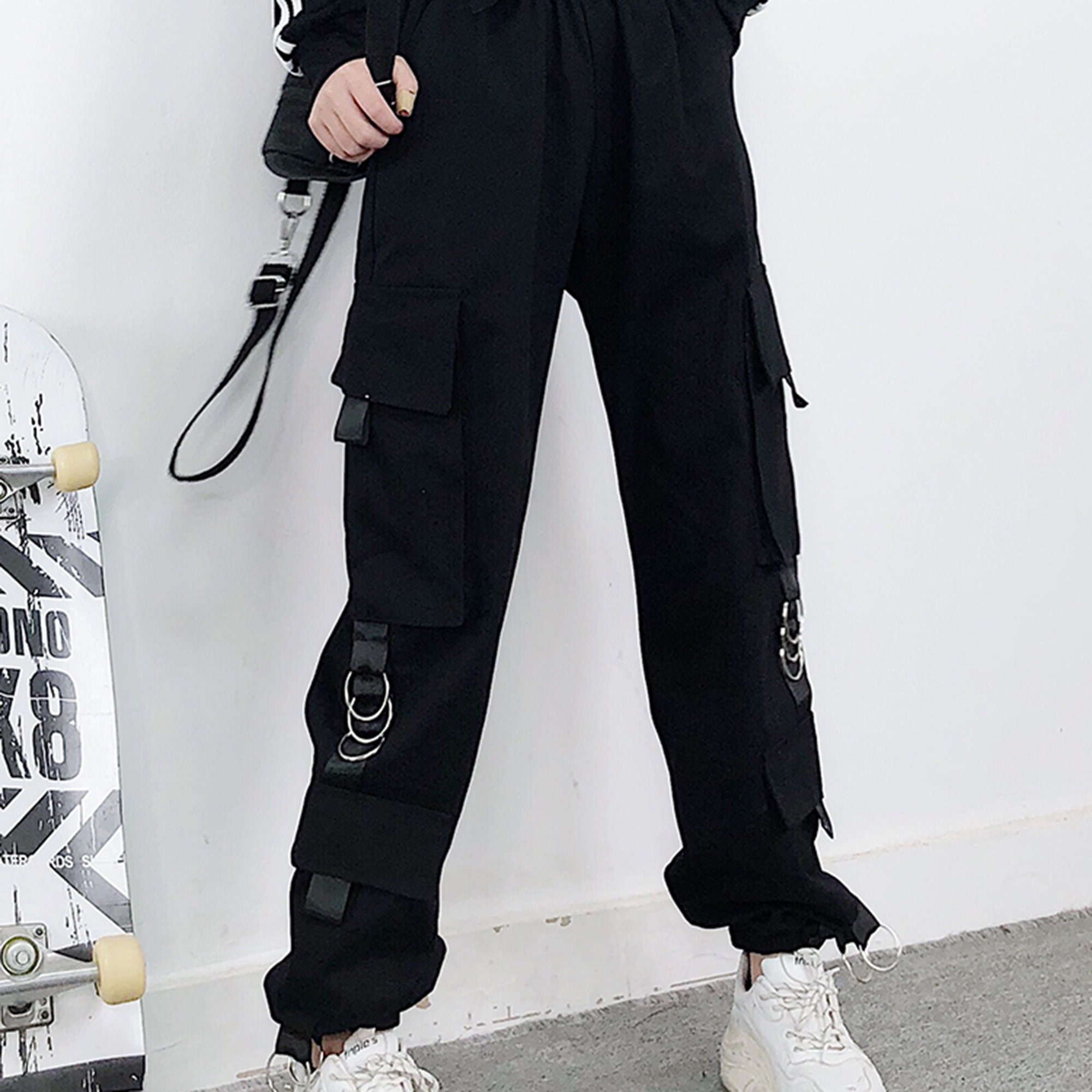 Techwear Cargo Joggers Women Cargo Pants Hip Hop Cargo | Etsy