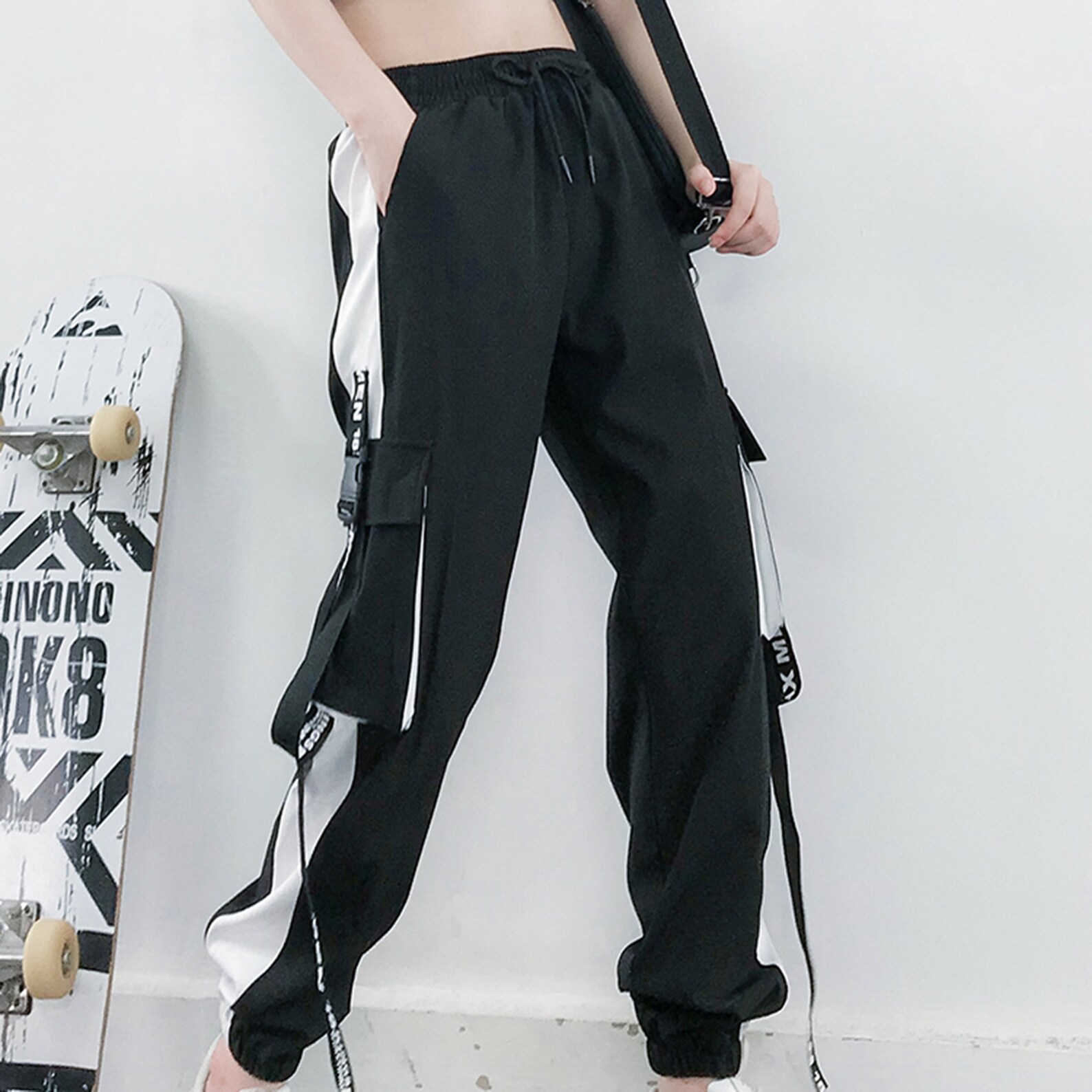 Women Cargo Pants Black Techwear Cargo Joggers Hip Hop Cargo | Etsy