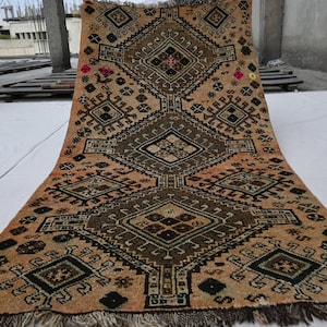 3&#39;5x6&#39;7 ft Vintage Caucasian Rug, Top Quality Handmade Wool Area Rug, 1960s Antique Rug, Oriental Turkmen Tribal Rug, Kitchen, Bedroom Rug