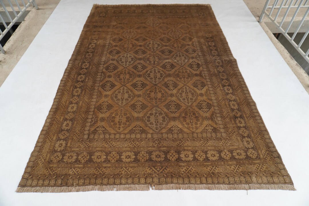 9x6 Rugs 1960s Antique Terracotta Rug 9'9x6'6 Ft Afghan Tekke Rug, Turkmen Fine ...