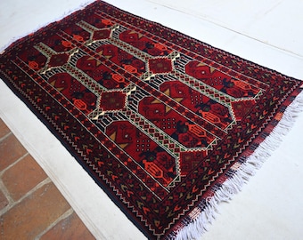 トルクメン アラ マクマル ラグ 4 x 6 フィート アフガニスタン 幾何学