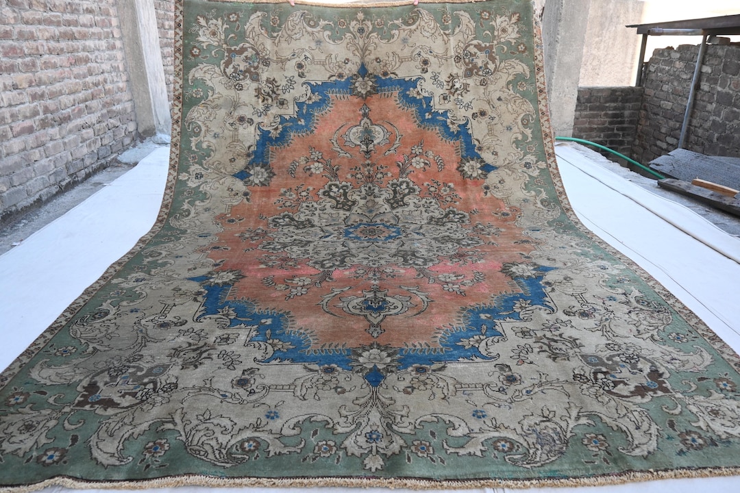 1950s Antique Rug, Collectors Piece 7x11 Vintage Afghan Caucasian Rug ...