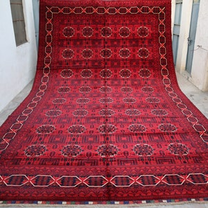 17x10 Extra Large Bukhara Rug 500x300 cm Afghan Bukhara Rug, Top Quality Handmade Organic dyes Carpet, Oriental Turkmen Rug, Living Room Rug image 1
