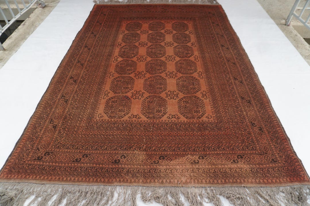 56×138 ViNTAGETURKiSH RUG 1920s Antique Rug 6'7x9'7 Ft Turkmen Tekke Ersari Rug, Afghan