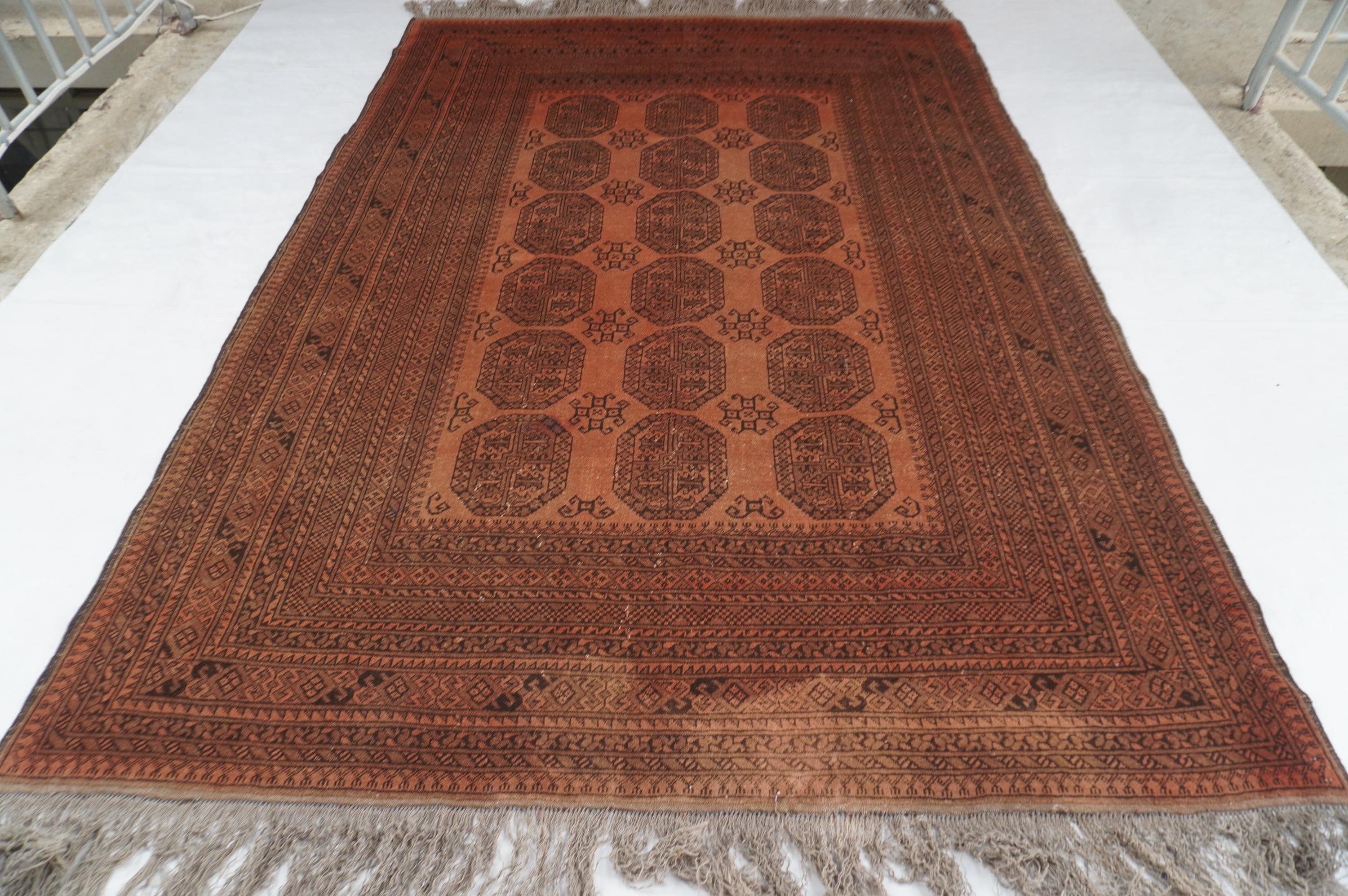 1920s Antique Rug 6'7x9'7 Ft Turkmen Tekke Ersari Rug, Afghan