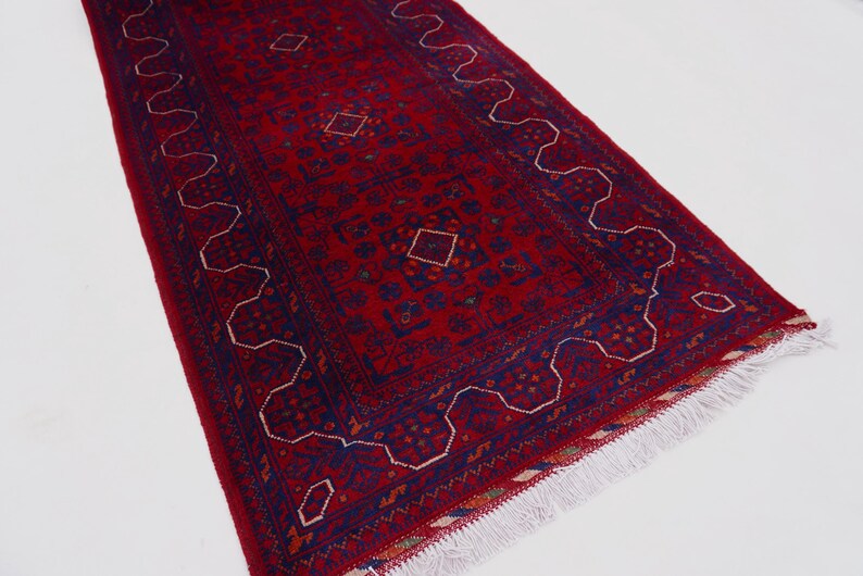 Extra Long 3x30 ft Runner, Afghan High Quality Wool Stunning Handmade Turkoman Rug, Hallway Runner, Famous Bukhara Rug 30 ft Runner 2'9x30" afbeelding 14