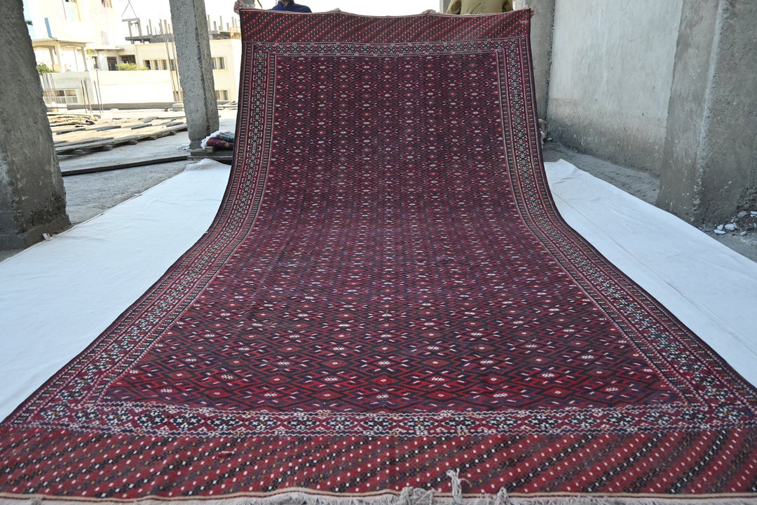 6x12 Rug 6'5x12'3 Ft Large Antique Rug, Afghan Area Rug, Vintage Handmade Wool ...